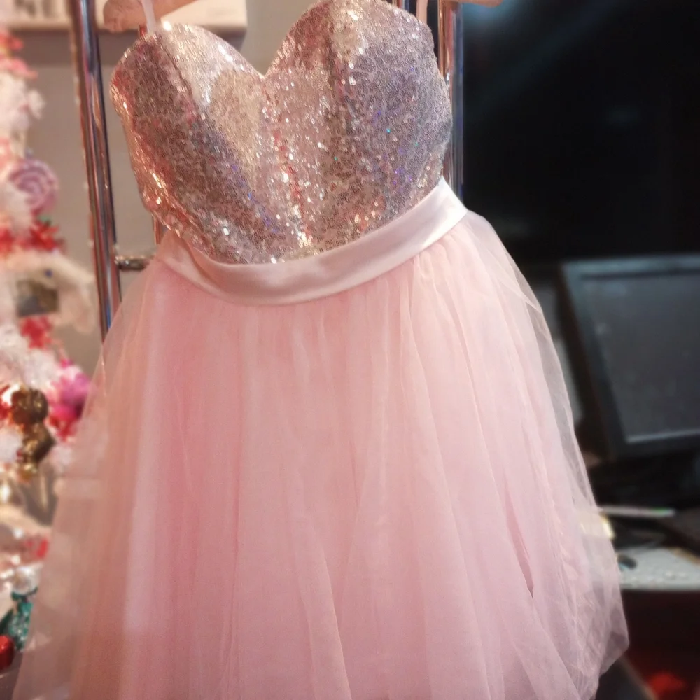 Sparkling Strapless Sequin Bodice Wedding Dress - Picture 4 of 6